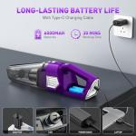 DBHAL Handheld Vacuum Cordless, 15000PA Powerful Suction Car Vacuum Cleaner Lightweight with Multi Accessories, Hand held Vacuum Cleaner Dust Busters Cordless Rechargeable for Car Home