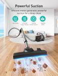 Aspiron Canister Vacuum, Upgraded 1600W Bagless Canister Vacuum Cleaner, Auto Cord Rewind, H13 HEPA Filter, 4Qt Large Capacity, 5 Tools for Hard Floors, Carpet, Pet, Upholstery, Tiles, Tangerine