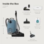 NEW Miele Guard L1 Bagged Canister Vacuum Cleaner with AirClean Filter, Electro Plus Floorhead, AllTeQ Universal Floorhead, LED Display Panel, in Nordic Blue/Space Grey