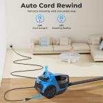 Canister Vacuums 45Kpa 1600W Canister Vacuum Cleaners for Home Double HEPA Filter 4.5Qt Bagless Vacuum Cleaner Lightweight Canister Vacuum Cleaner for Hard Floors Carpet Pet Upholstery Tiles Car Blue