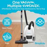 Simplicity Vacuums Jill Canister Vacuum Cleaner, Hardwood Floor Vac with Dual-Certified HEPA Filter Media and Bag, Small and Compact, Great for Stairs, Jill.12