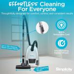 Simplicity Vacuums Jill Canister Vacuum Cleaner, Hardwood Floor Vac with Dual-Certified HEPA Filter Media and Bag, Small and Compact, Great for Stairs, Jill.12