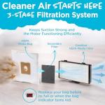 Simplicity Vacuums Jill Canister Vacuum Cleaner, Hardwood Floor Vac with Dual-Certified HEPA Filter Media and Bag, Small and Compact, Great for Stairs, Jill.12