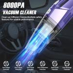 Handheld Vacuum Cordless – Car Vac Portable with 8KPA & Multi Accessories & Low Noise, Lightweight Hand Held Vacuum Cordless Rechargeable for Car/Home/Dust/Pet Hair, Mine Portable Vacuum