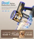 UKDMROX Cordless Vacuum Cleaner, 550W 50KPa 45Mins Vacuum Cleaners for Home, Self-Standing Stick Vacuum with Anti-Tangle Brush & LED Display for Hardwood Floors, Carpet, Pet Hair, Car