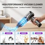 Handheld Vacuum Cleaner, 22000Pa Powerful Car Vacuum Cleaner Cordless, Lightweight Mini Car Hoover, Rechargeable Portable Air Duster for Car, Home, Kitchen