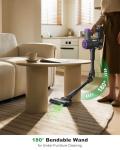 Prasky Cordless Vacuum Cleaner, Stick Vacuum Rechargeable, 550W 45KPA Powerful Suction Lightweight Vacuum Cleaners for Home, Anti-Tangle, Self Standing for Pet Hair Hardwood Floor Carpet - Purple