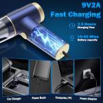 Handheld Car Vacuum Cleaner, 2-in-1 Portable Mini Car Vacuum Cleaner,16000Pa High Power & Air Duster, Handheld Vacuum Cordless with LED Light and Multi-Nozzles for Car,Home,Office,Pet(Blue)