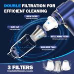 Handheld Car Vacuum Cleaner, 2-in-1 Portable Mini Car Vacuum Cleaner,16000Pa High Power & Air Duster, Handheld Vacuum Cordless with LED Light and Multi-Nozzles for Car,Home,Office,Pet(Blue)