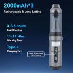 OTraki Handheld Vacuum Cordless, Compact Home and Car Vacuum with Crevice Tool,Rotating Nozzle and Charging Station, Large Dust Bowl