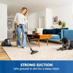 Vacmaster CC0501 Ultra Silent Bagless Canister Vacuum Powerful Cleaner with HEPA Filtration, One-Touch Release Dust Cup, Built-in Dust Tool & Retractable Cord for Low-Pile Carpet and Hard Floor