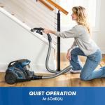 Vacmaster CC0501 Ultra Silent Bagless Canister Vacuum Powerful Cleaner with HEPA Filtration, One-Touch Release Dust Cup, Built-in Dust Tool & Retractable Cord for Low-Pile Carpet and Hard Floor