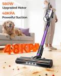 Rittvot Cordless Vacuum Cleaner for Home, 580W/48KPa Powerful Suction, 65 Min Runtime, Lightweight Stick Vacuum with Touch Screen & Wall Mount, Handheld Vacuum for Pet Hair, Carpet & Hard Floors