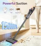 AbuDodo Cordless Vacuum Cleaner, Stick Vacuum Cordless Rechargeable with Powerful Suction and LED Display, Portable Vacuum Cleaners for Home, Wireless Vacuum for Hardwood Floor Carpet Pet Hair, Black