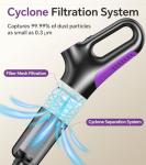 AbuDodo Cordless Vacuum Cleaner, Stick Vacuum Cordless Rechargeable with Powerful Suction and LED Display, Portable Vacuum Cleaners for Home, Wireless Vacuum for Hardwood Floor Carpet Pet Hair, Black