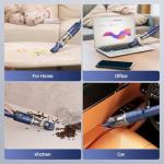 AIRWOX Cordless Handheld Vacuum, 12KPA High Power Hand held Vacuum with Brushless Motor and LED Screen, for Car and Home Cleaning