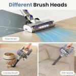 DUMOS Cordless Vacuum Cleaner, Lightweight Stick Vacuum Cleaners for Home, Powerful Suction & LED Lights Rechargeable Battery for Carpets, Pet Hair, Hardwood Floors