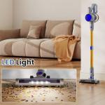 DUMOS Cordless Vacuum Cleaner, Lightweight Stick Vacuum Cleaners for Home, Powerful Suction & LED Lights Rechargeable Battery for Carpets, Pet Hair, Hardwood Floors