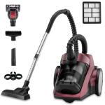 EDLOENS Canister Vacuum Cleaner, 45Kpa 1600W Bagless Canister Vacuum, 4Qt Large Dust Cup, Variable Speed Control, 5 Tools, Lightweight Canister Vacuum for Home, Pet, Carpet, Hard Floor, Red