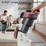 EDLOENS Canister Vacuum Cleaner, 45Kpa 1600W Bagless Canister Vacuum, 4Qt Large Dust Cup, Variable Speed Control, 5 Tools, Lightweight Canister Vacuum for Home, Pet, Carpet, Hard Floor, Red