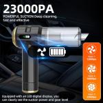 Melising Handheld Vacuum Cleaner Cordless, 23000Pa Powerful Car Mini Vacuum Cleaner, Rechargeable Portable Lightweight dust Catcher for Home Car Carpet Stairs Pet Hair Deep Cleaning