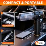 Melising Handheld Vacuum Cleaner Cordless, 23000Pa Powerful Car Mini Vacuum Cleaner, Rechargeable Portable Lightweight dust Catcher for Home Car Carpet Stairs Pet Hair Deep Cleaning