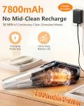 15-Min Fast Cleaning 120㎡ Room Handheld Vacuum Cordless - 26000Pa Strong Suction with Brushless Motor 18-36 Min Runtime Portable Vacuum - 1000mL Dust Cup One-Touch Emptying - Ease Use for Debris Hair