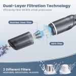 MZGO Cordless Car Vacuum Cleaner - Portable Handheld Vacuum with 90° Adjustable Handle,120W / 15000Pa Rechargeable Mini Dust Buster for Cars,Carpets and Pet Hair