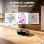 Lefant LiDAR Robot Vacuum and Mop Combo,75-Days Self-Emptying,6000Pa Powerful Scution,Multi-Floor Mapping, No-Go Zones,140 Min Runtime,2.4G/5G WiFi/Alexa/APP/iWatch,M2 Plus Black