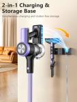 Cordless Vacuum Cleaner, 55KPa/500W Stick Vacuum with 55 Mins Runtime, Self-Standing Vacuum Cleaner for Home, LED Display, Anti-Tangle Brush, Rechargeable Vacuum for Hardwood Floor, Pet Hair (Purple)
