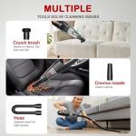 BSRCO Handheld Vacuum Cordless, 30 Min Runtime & USB-C, 8KPa Strong Suction, 1.43lbs Lightweight with LED Light, for Car Seats, Home & Pet Hair Quick Cleanup