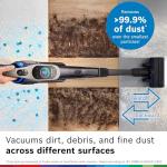 Bosch Unlimited 10 Cordless Stick Vacuum Cleaner - 2 Batteries Included, Up to 140 Min Total, Bendable Tube, Fast Charger, Pet Hair, Hard Floors and Carpets, 7 Accessories, Dark Cream