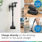 Bosch Unlimited 10 Cordless Stick Vacuum Cleaner - 2 Batteries Included, Up to 140 Min Total, Bendable Tube, Fast Charger, Pet Hair, Hard Floors and Carpets, 7 Accessories, Dark Cream