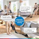 Bosch Unlimited 10 Cordless Stick Vacuum Cleaner - 2 Batteries Included, Up to 140 Min Total, Bendable Tube, Fast Charger, Pet Hair, Hard Floors and Carpets, 7 Accessories, Dark Cream