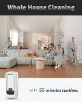 NuYupo Cordless Vacuum Cleaner, 55Mins Vacuum Cleaners for Home, 15-in-1 Self-Standing Stick Vacuum with LED Light, Anti-Tangle & Wall Mount Charge, Lightweight Vacuum for Hard Floors Carpets Pet Hair