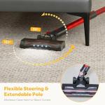 OLIXIS Cordless Vacuum Cleaner with Flexible Steering & Extendable Pole,3 Brush Heads, Lightweight Wireless Rechargeable Upright Vacuum with LED Light & Wall Mount for Hardwood Floors & Carpet