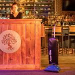 Powr-Flite Solar Commercial Vacuum Cleaner, PV030-W12-U Model - Bagged Upright Vacuum Cleaner with HEPA Filtration, Lightweight & Squeegee for Hard Floors - Powerful Suction, 12-Inch Path, 35 Ft Cord