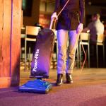 Powr-Flite Solar Commercial Vacuum Cleaner, PV030-W12-U Model - Bagged Upright Vacuum Cleaner with HEPA Filtration, Lightweight & Squeegee for Hard Floors - Powerful Suction, 12-Inch Path, 35 Ft Cord