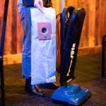 Powr-Flite Solar Commercial Vacuum Cleaner, PV030-W12-U Model - Bagged Upright Vacuum Cleaner with HEPA Filtration, Lightweight & Squeegee for Hard Floors - Powerful Suction, 12-Inch Path, 35 Ft Cord