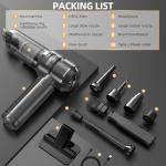 Handheld Vacuum Cleaner, 28000Pa Brushless Motor Cordless Car Vacuum Cleaner, 3-Speed Mini Hoovers with Multiple Brush Heads Hand Held Vacuum Cordless for Office, Home, Kitchen, Car, Pet Hair