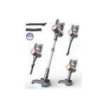 N8 Cordless Vacuum Cleaner,Lightweight Stick Vacuum with Powerful Suction,2200mAh Battery,40 Mins Runtime,Self-Standing,Rechargeable Vacuum Cleaners for Home Hardwood Floor Carpet Pet Hair (Gold)