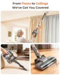 N8 Cordless Vacuum Cleaner,Lightweight Stick Vacuum with Powerful Suction,2200mAh Battery,40 Mins Runtime,Self-Standing,Rechargeable Vacuum Cleaners for Home Hardwood Floor Carpet Pet Hair (Gold)