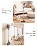 N8 Cordless Vacuum Cleaner,Lightweight Stick Vacuum with Powerful Suction,2200mAh Battery,40 Mins Runtime,Self-Standing,Rechargeable Vacuum Cleaners for Home Hardwood Floor Carpet Pet Hair (Gold)