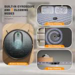 XIEBro Robot Vacuum and Mop Combo, 6500Pa Strong Suction, 2 in 1 Robotic Vacuum with Gyro Inertial Navigation, 200 Min Runtime, App/Wi-Fi/Voice Control, Slim, for Pet Hair, Hard Floor, Carpet