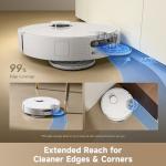 DREAME D30 Ultra Robot Vacuum and Mop, 25,000Pa Powerful Suction, All-in-One Base Station with 100 Days Auto-Empty, MopExtend Tech for Edge Cleaning, Smart Obstacle Avoidance, White
