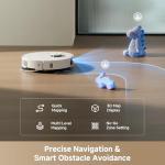 DREAME D30 Ultra Robot Vacuum and Mop, 25,000Pa Powerful Suction, All-in-One Base Station with 100 Days Auto-Empty, MopExtend Tech for Edge Cleaning, Smart Obstacle Avoidance, White
