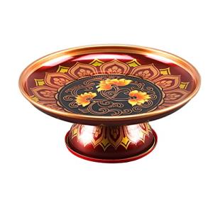 Dark Red Altar Bowl for Fruits and Offerings