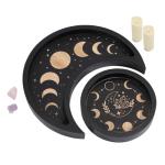 Crescent Moon Crystal Holder Tray Set