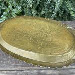 Large Hand-Etched Brass Offering Tray