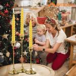 Gold Brass Candle Holders Set for Stylish Decor